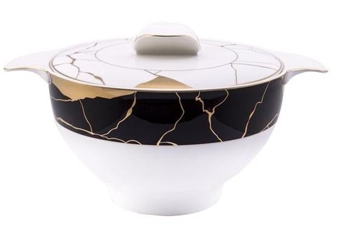 Jumbo Marble 61 Parça 12 Kişilik Bone China Porselen Yuvarlak Yemek Takımı