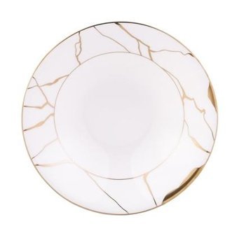 Jumbo Marble 61 Parça 12 Kişilik Bone China Porselen Yuvarlak Yemek Takımı