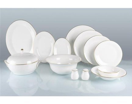 Prouna Pure Gold 72 Parça 12 Kişilik Porselen Yuvarlak Yemek Takımı