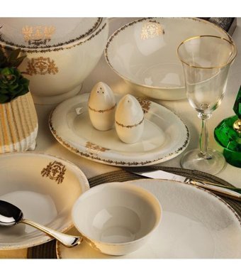 Royal London Sandown 60 Parça 12 Kişilik Bone China Porselen Yuvarlak Yemek Takımı