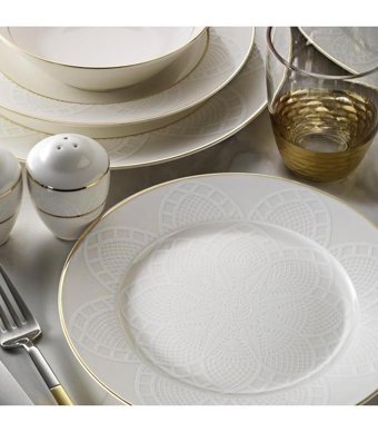 Kütahya Porselen Kalipso 62 Parça 12 Kişilik Bone China Porselen Yuvarlak Yemek Takımı