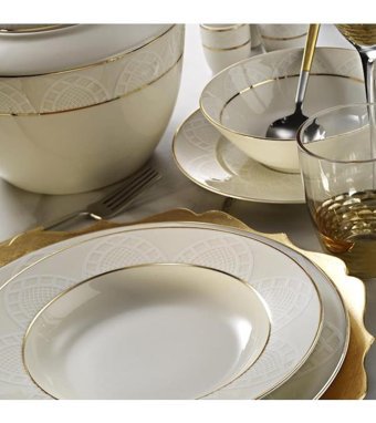 Kütahya Porselen Kalipso 62 Parça 12 Kişilik Bone China Porselen Yuvarlak Yemek Takımı