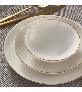 Güral Porselen Atina 16 Parça 4 Kişilik Bone China Porselen Yuvarlak Yemek Takımı