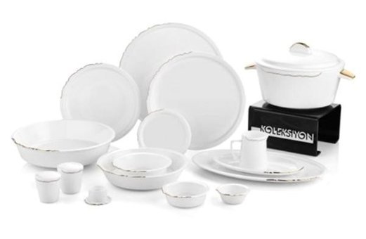 Koleksiyon Eser-I Istanbul 120 Parça 12 Kişilik Bone China Porselen Yuvarlak Yemek Takımı