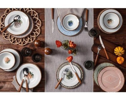 Porland Ortanca 24 Parça 6 Kişilik Porselen Yuvarlak Yemek Takımı