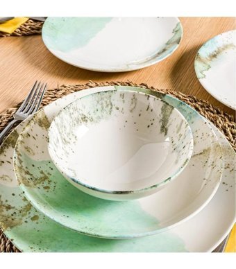 Chichi Home Seawisp 24 Parça 6 Kişilik Porselen Yuvarlak Yemek Takımı