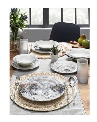 Pierre Cardin Kenya 24 Parça 6 Kişilik Porselen Yuvarlak Yemek Takımı