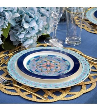 Schafer Tılsım Sapphire 60 Parça 12 Kişilik Bone China Porselen Yuvarlak Yemek Takımı