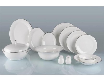 Prouna Pure Platinum 72 Parça 12 Kişilik Porselen Yuvarlak Yemek Takımı