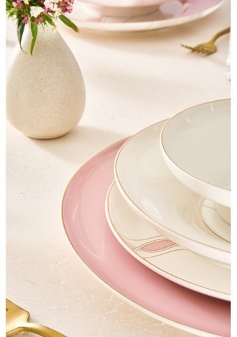 Karaca Blush 24 Parça 6 Kişilik Bone Yuvarlak Yemek Takımı