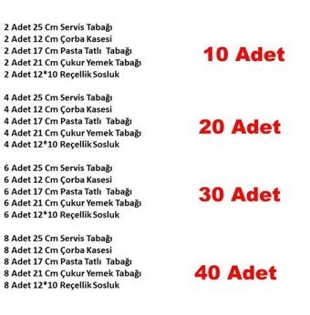 Ermiya 10 Parça 10 Kişilik Melamin Yuvarlak Yemek Takımı