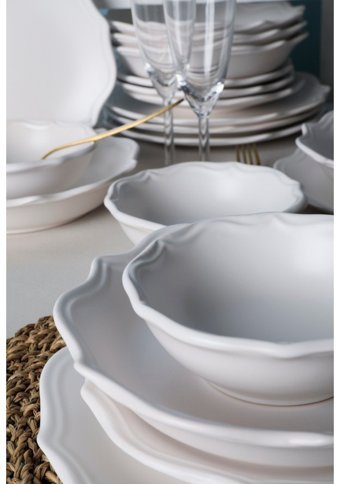 Keramika Romeo 24 Parça 6 Kişilik Stoneware Yuvarlak Yemek Takımı