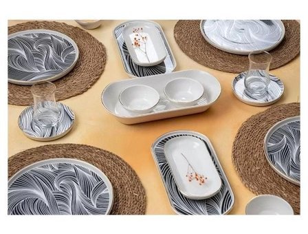 Acar Ahenk 31 Parça 6 Kişilik Seramik Yuvarlak Yemek Takımı