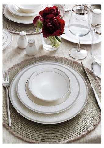 Pierre Cardin Bernina 60 Parça 12 Kişilik Bone China Porselen Yuvarlak Yemek Takımı