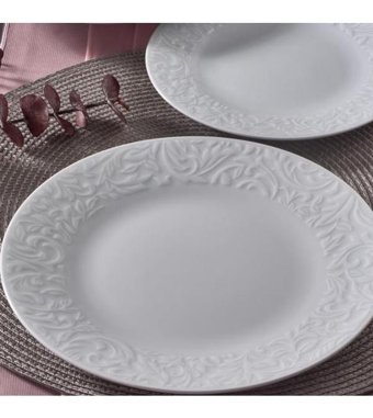 Güral Porselen Bronte 24 Parça 6 Kişilik Porselen Yuvarlak Yemek Takımı