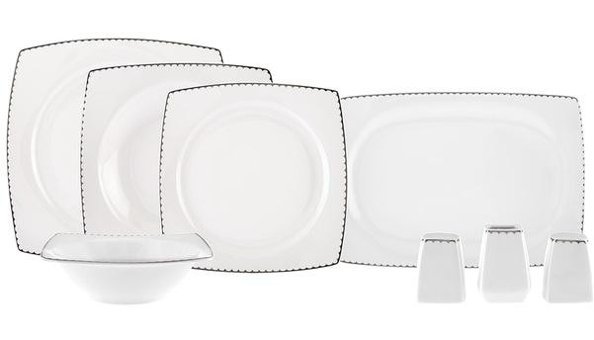 Karaca Glow 57 Parça 12 Kişilik Bone China Porselen Kare Yemek Takımı