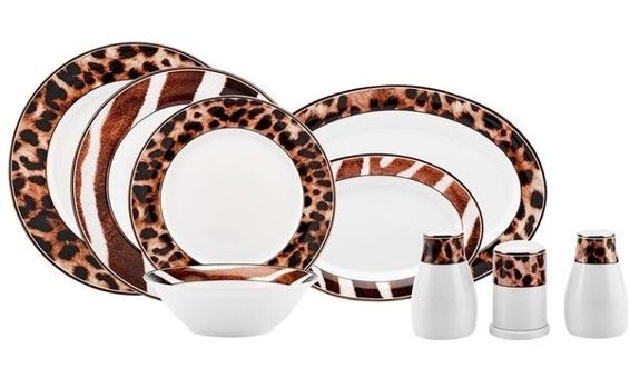 Karaca Grove 56 Parça 12 Kişilik Bone China Porselen Yuvarlak Yemek Takımı