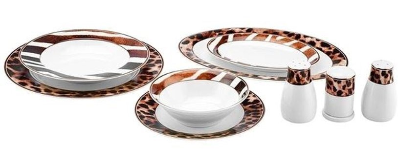 Karaca Grove 56 Parça 12 Kişilik Bone China Porselen Yuvarlak Yemek Takımı