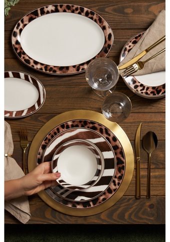Karaca Grove 56 Parça 12 Kişilik Bone China Porselen Yuvarlak Yemek Takımı