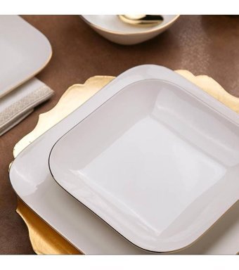 Porland Minas 51 Parça 12 Kişilik Porselen Oval Yemek Takımı