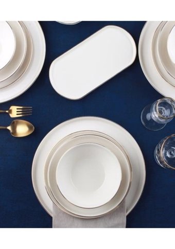 Acar Milenyum 27 Parça Kişilik Stoneware Yuvarlak Yemek Takımı