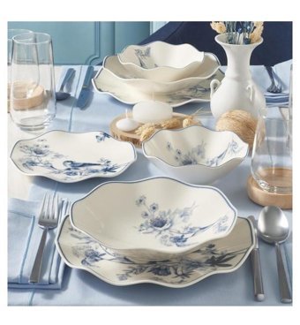 Güral Porselen Nesrin 24 Parça 6 Kişilik Bone China Porselen Yuvarlak Yemek Takımı