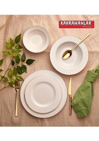 Gelincik 55 Parça 12 Kişilik Porselen Yuvarlak Yemek Takımı