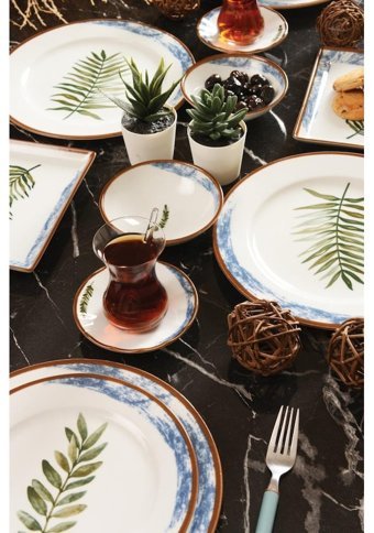 Porland Areca 36 Parça 6 Kişilik Porselen Yuvarlak Yemek Takımı