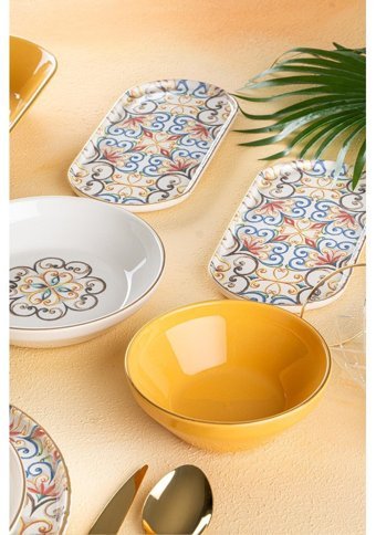 Acar Sofya 27 Parça 6 Kişilik Stoneware Yuvarlak Yemek Takımı
