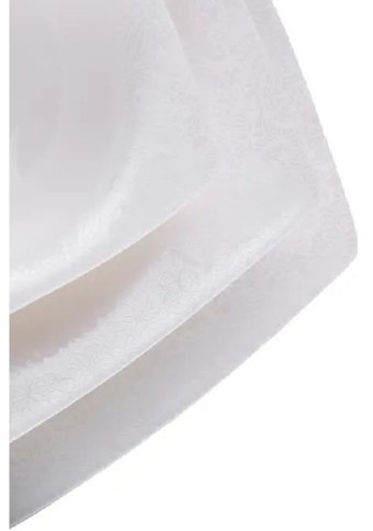 Emsan Meyra 61 Parça 12 Kişilik Bone China Porselen Kare Yemek Takımı