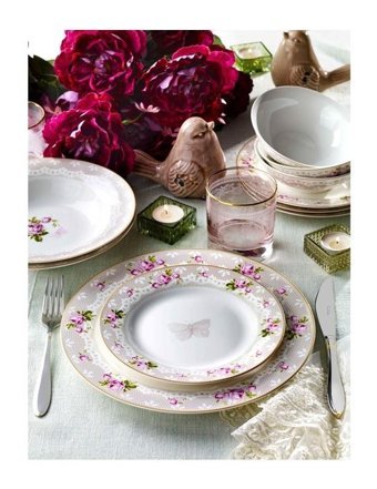 Pierre Cardin Amy 24 Parça 6 Kişilik Bone China Porselen Yuvarlak Yemek Takımı