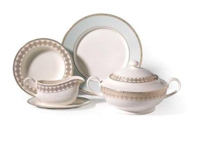 Korkmaz A8176 92 Parça 12 Kişilik Bone China Porselen Yuvarlak Yemek Takımı