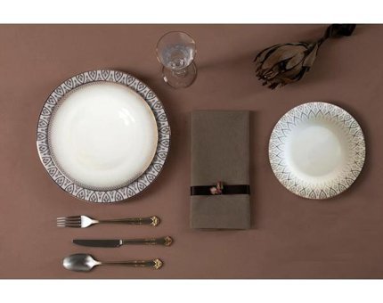Porland Sweet Romantıc 60 Parça 12 Kişilik Porselen Yuvarlak Yemek Takımı