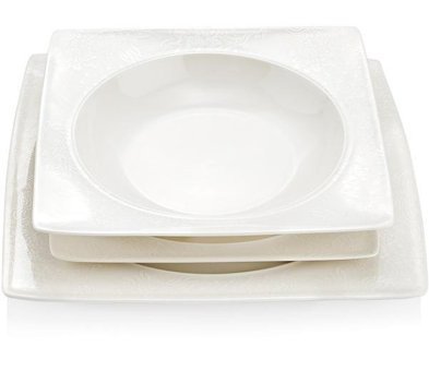 Schafer Glamor Sense 60 Parça 12 Kişilik Bone China Porselen Kare Yemek Takımı