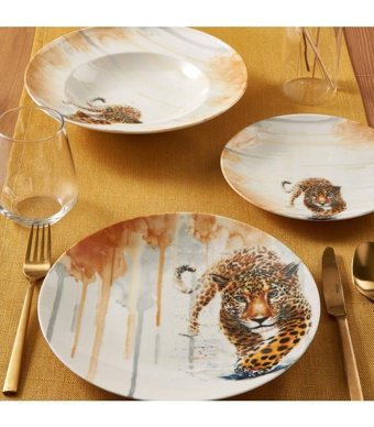 Güral Porselen Camelıa 4 Parça 1 Kişilik Bone China Porselen Yuvarlak Yemek Takımı