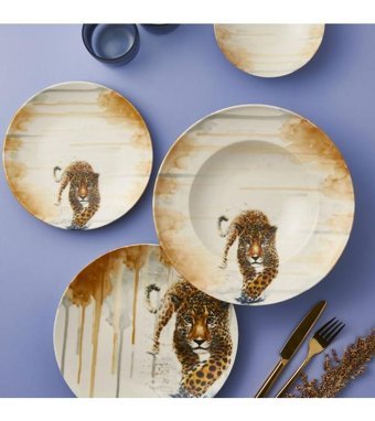 Güral Porselen Camelıa 4 Parça 1 Kişilik Bone China Porselen Yuvarlak Yemek Takımı