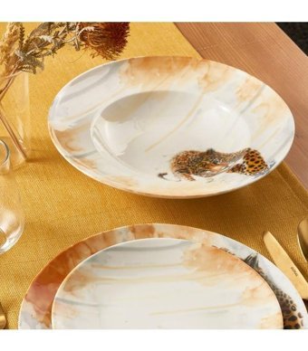 Güral Porselen Camelıa 4 Parça 1 Kişilik Bone China Porselen Yuvarlak Yemek Takımı