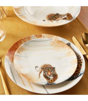 Güral Porselen Camelıa 4 Parça 1 Kişilik Bone China Porselen Yuvarlak Yemek Takımı