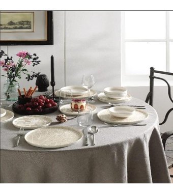 Pierre Cardin Leafy 24 Parça 6 Kişilik Porselen Yuvarlak Yemek Takımı
