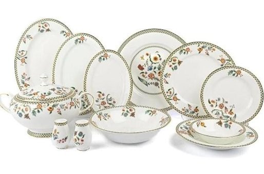 Mikasa Moor Blossom 74 Parça 12 Kişilik Porselen Elips Yemek Takımı