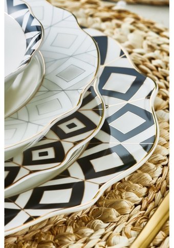 Karaca Almond Ethnic 24 Parça 6 Kişilik Porselen Yuvarlak Yemek Takımı