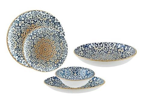 Bonna Alhambra Gourmet 25 Parça 6 Kişilik Porselen Yuvarlak Yemek Takımı