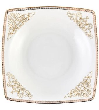 Emsan Masal Gold 61 Parça 12 Kişilik Bone China Porselen Kare Yemek Takımı