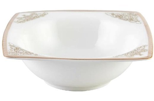 Emsan Masal Gold 61 Parça 12 Kişilik Bone China Porselen Kare Yemek Takımı