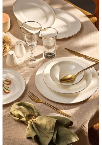 Emsan Alicia 60 Parça 12 Kişilik Bone China Porselen Yuvarlak Yemek Takımı