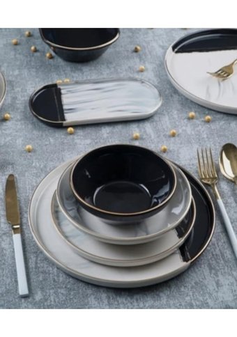 Acar Majestic 27 Parça 6 Kişilik Stoneware Yuvarlak Yemek Takımı