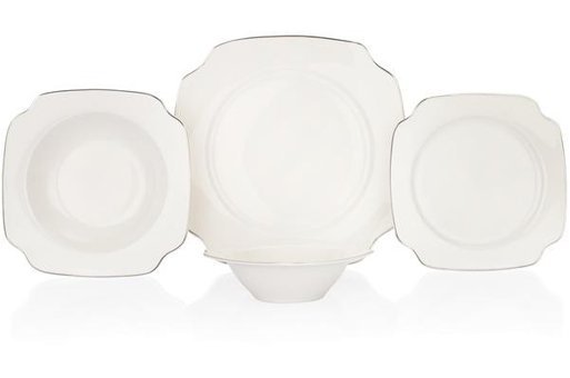Schafer Royalty 24 Parça 6 Kişilik Porselen Kare Yemek Takımı