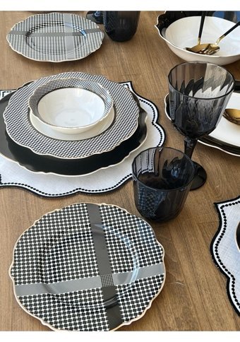 Rossev Kamina 50 Parça 6 Kişilik Porselen Yuvarlak Yemek Takımı