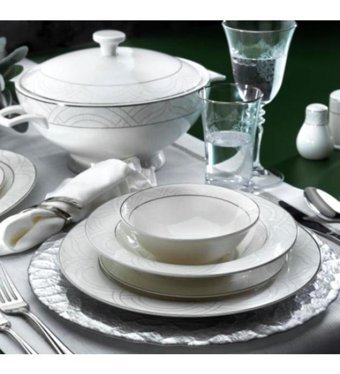 Schafer 60 Parça 12 Kişilik Bone China Porselen Yuvarlak Yemek Takımı