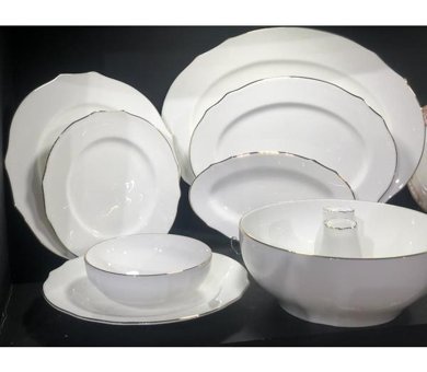 Evaliza Poetica 55 Parça 12 Kişilik Bone China Porselen Yuvarlak Yemek Takımı